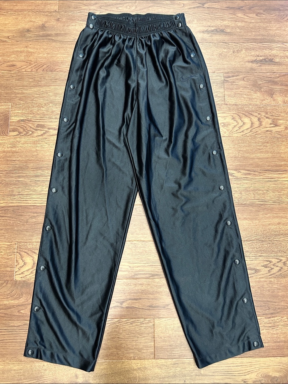 Nike Vintage Tear Away Black Track Pants Womens L (12-14) 90s Y2K